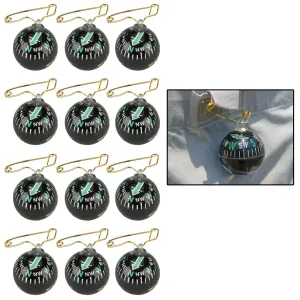 12 Lot Survival Navigation Ball Pin On Compass Military Camping Hiking Boy Scout
