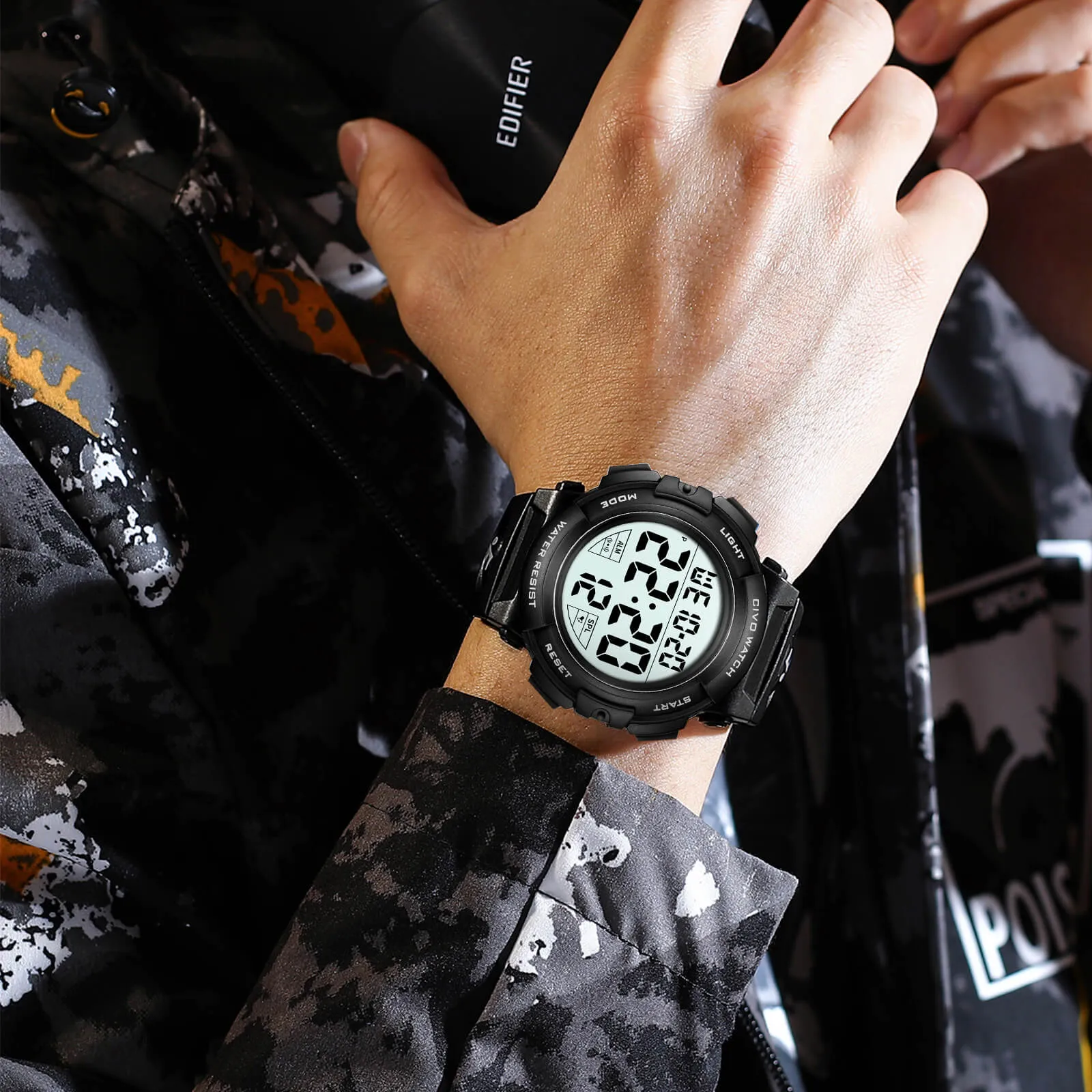 1258C | Quartz Digital Men Watch | Rubber Band
