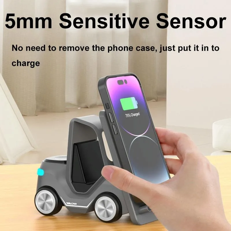 15W 3 In 1 Forklift Wireless Charger With Led Light
