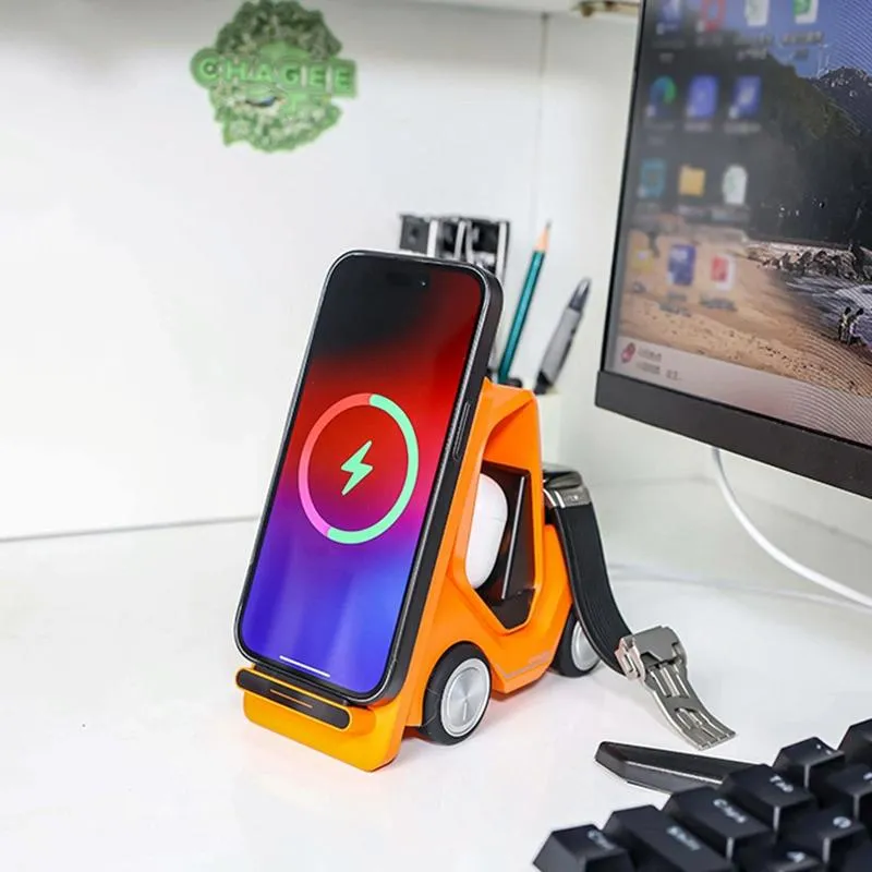 15W 3 In 1 Forklift Wireless Charger With Led Light
