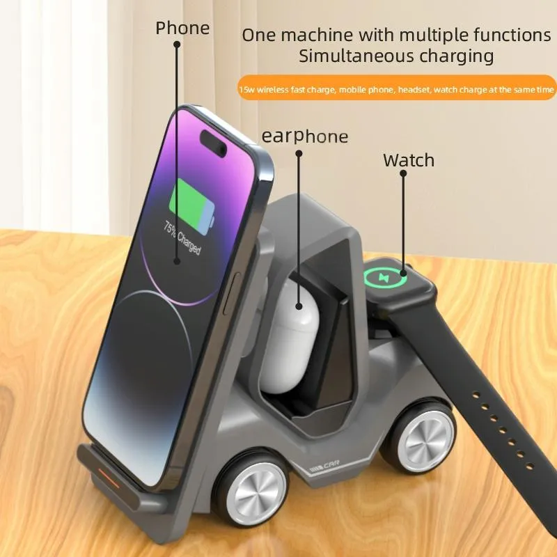 15W 3 In 1 Forklift Wireless Charger With Led Light