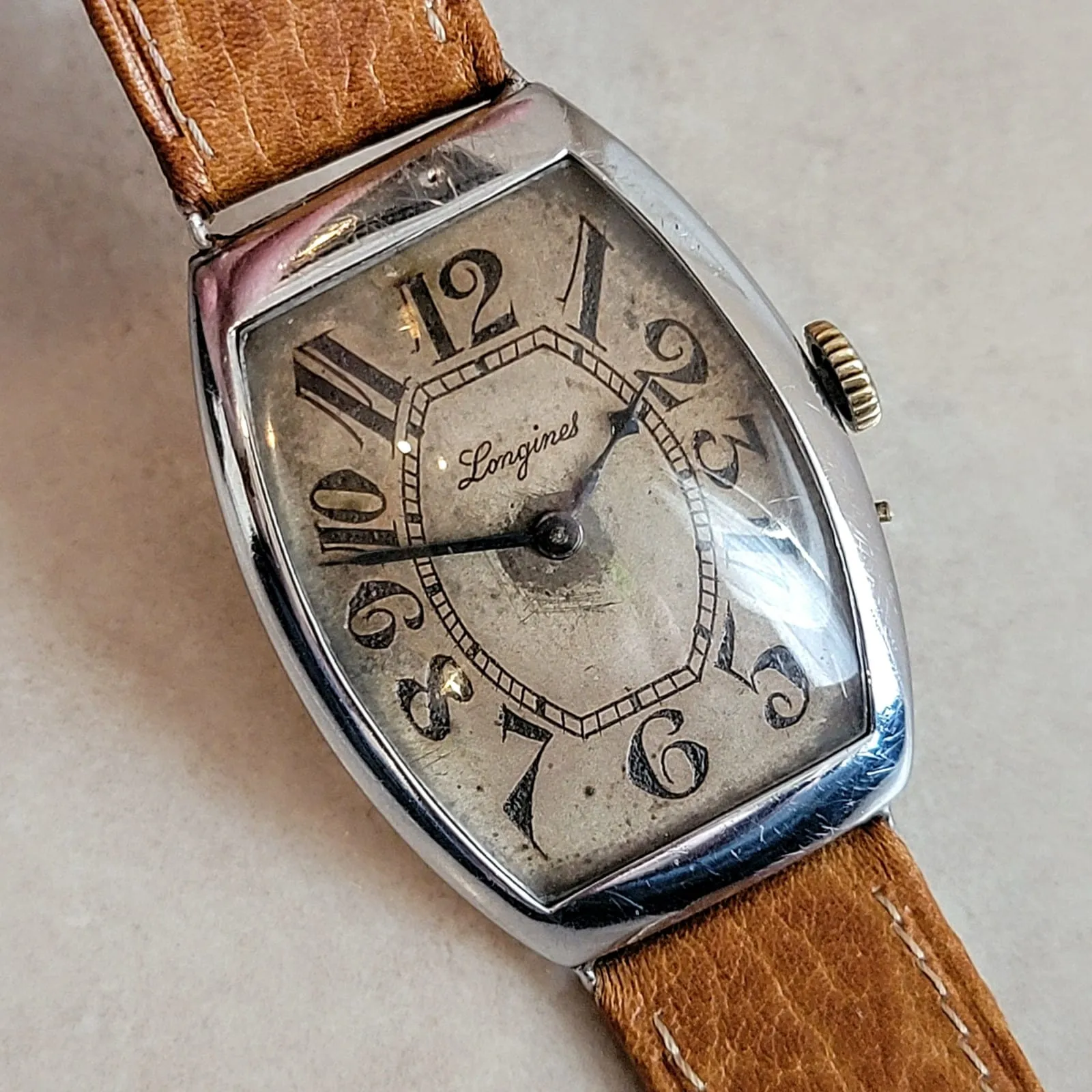 1904 LONGINES Mechanical Wristwatch Ref. 1342 Push Button Set Wire Lug Watch