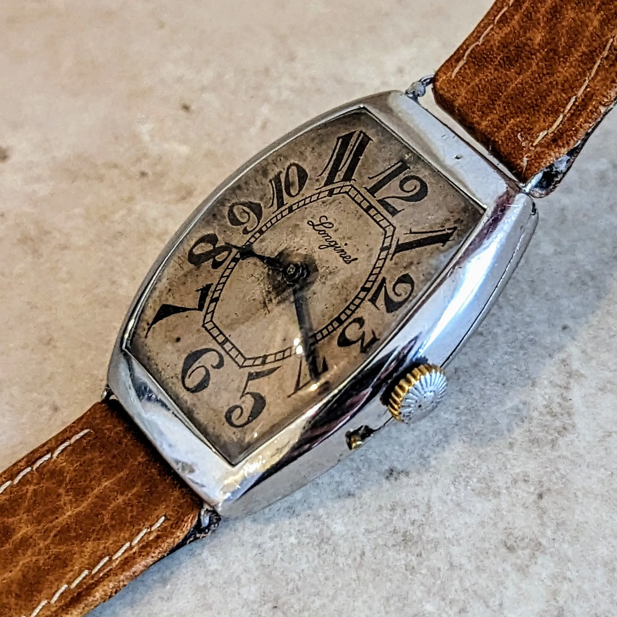 1904 LONGINES Mechanical Wristwatch Ref. 1342 Push Button Set Wire Lug Watch