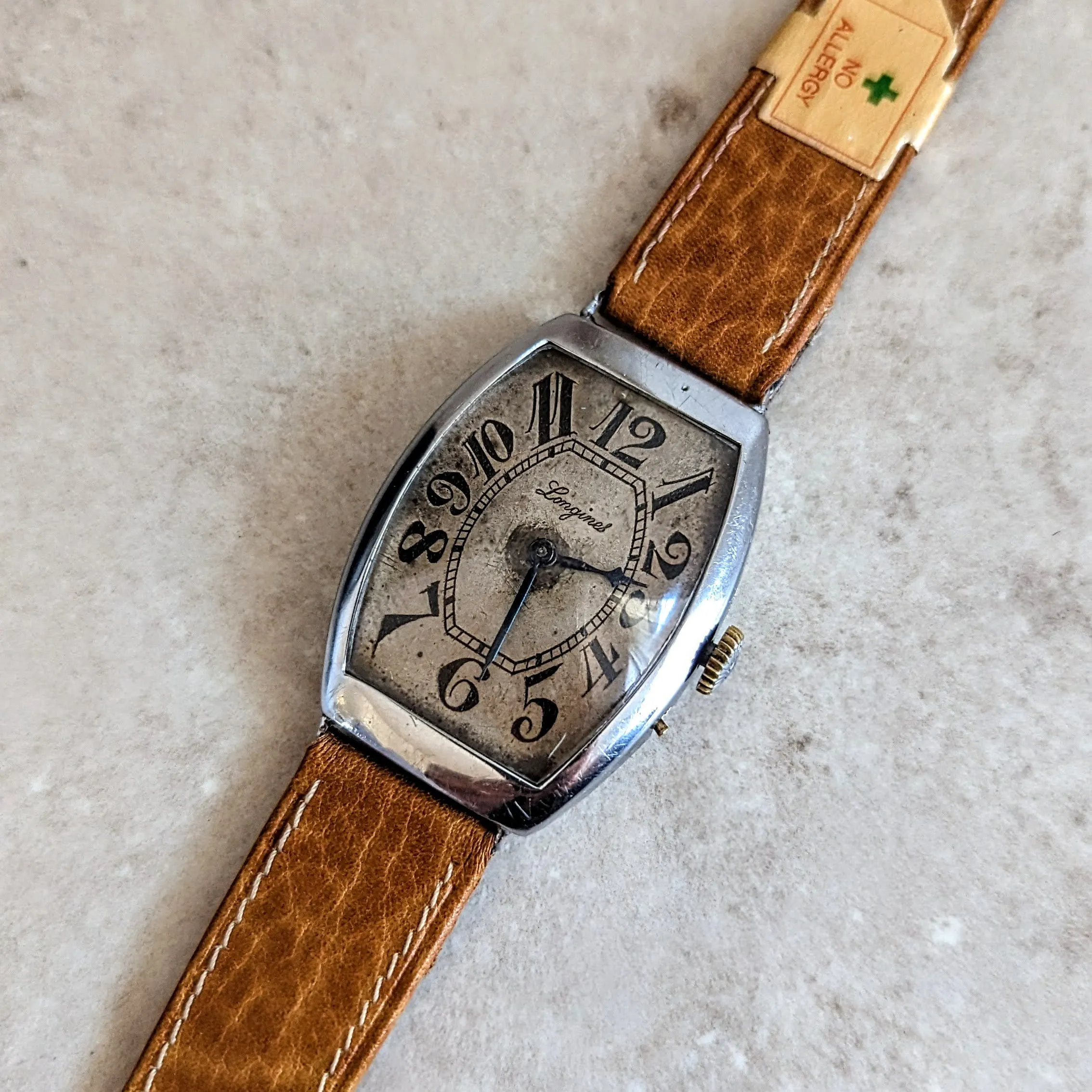 1904 LONGINES Mechanical Wristwatch Ref. 1342 Push Button Set Wire Lug Watch