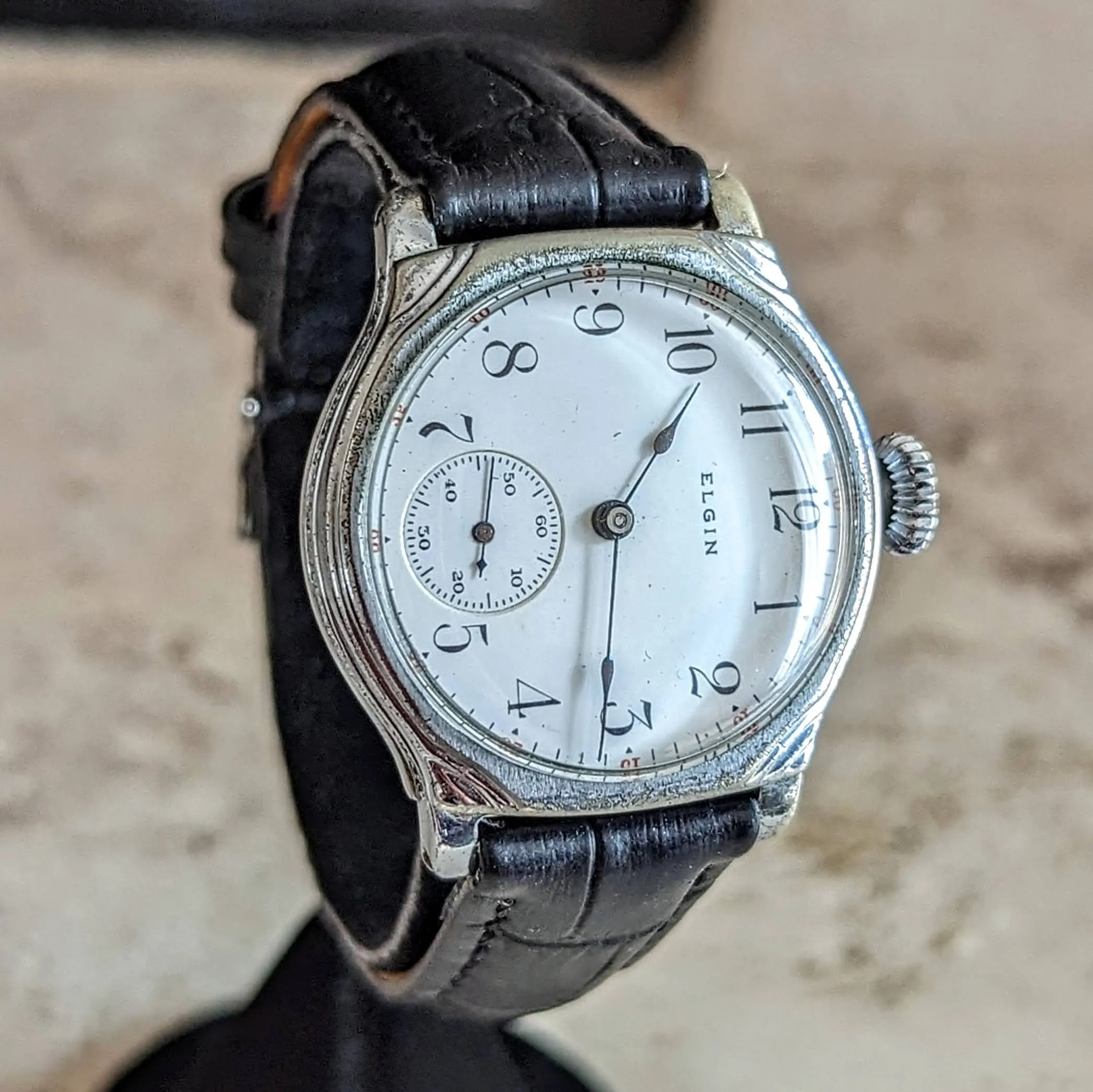 1908 ELGIN Transitional Wristwatch 15J Grade 355 U.S.A. Art Deco Watch