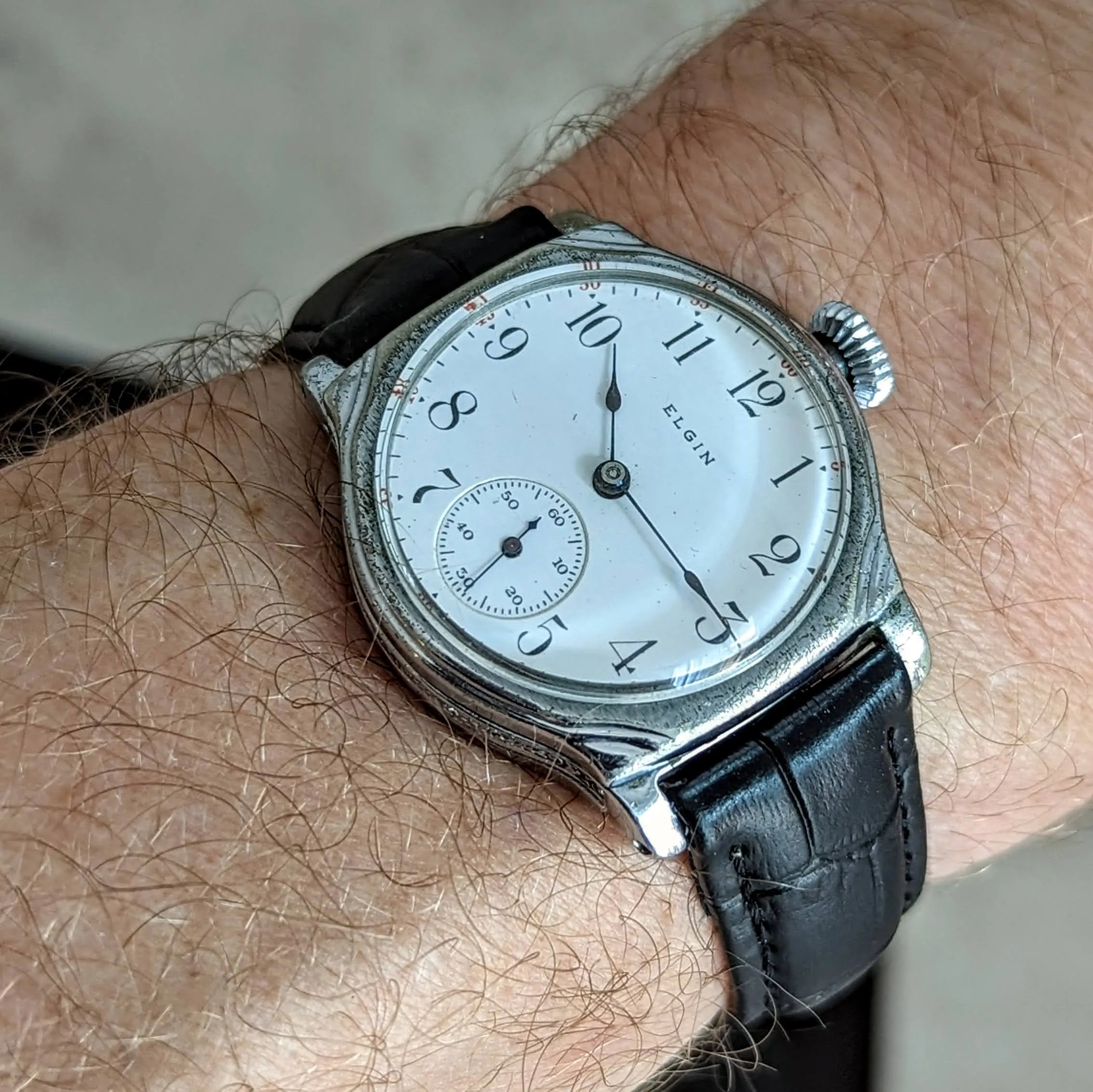 1908 ELGIN Transitional Wristwatch 15J Grade 355 U.S.A. Art Deco Watch