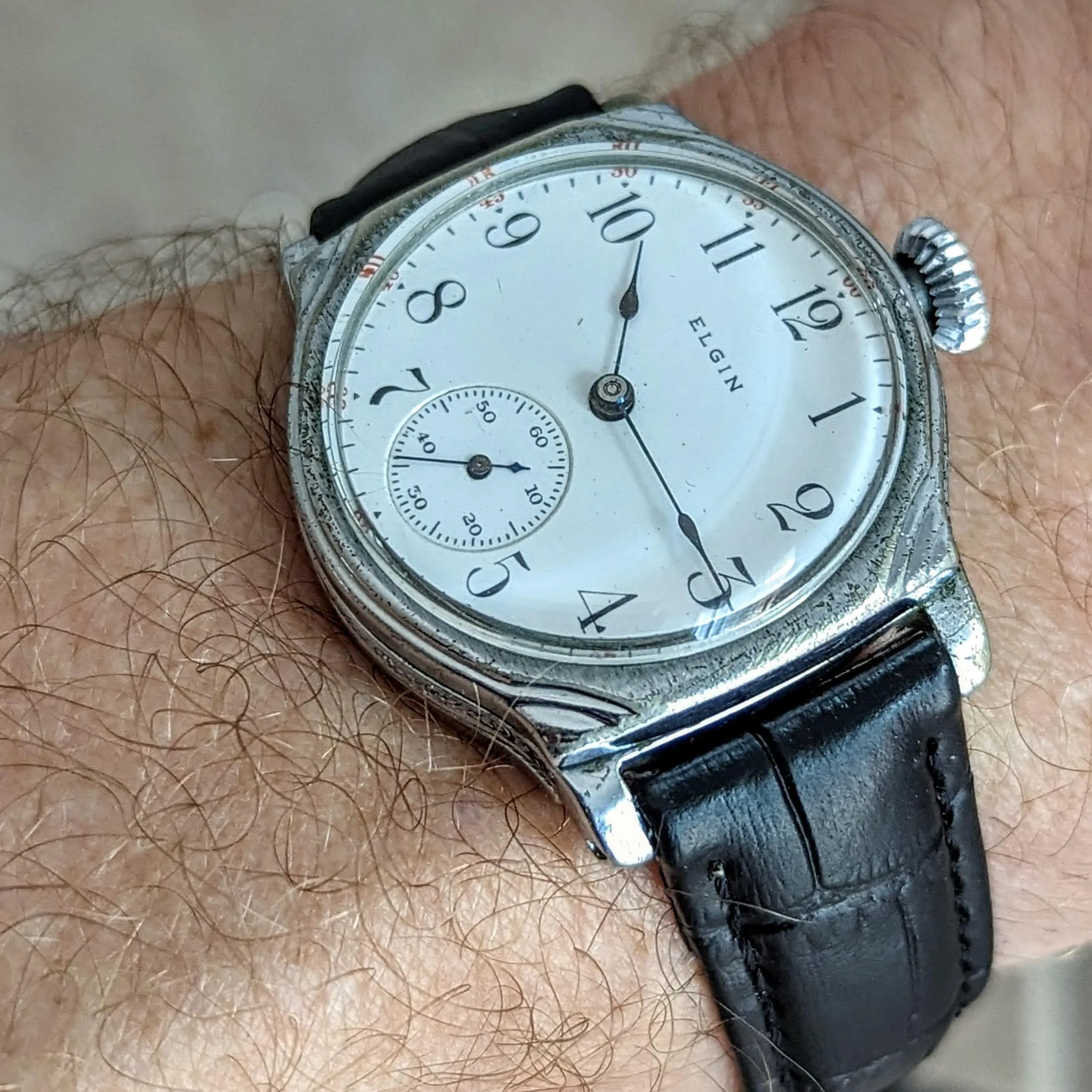1908 ELGIN Transitional Wristwatch 15J Grade 355 U.S.A. Art Deco Watch
