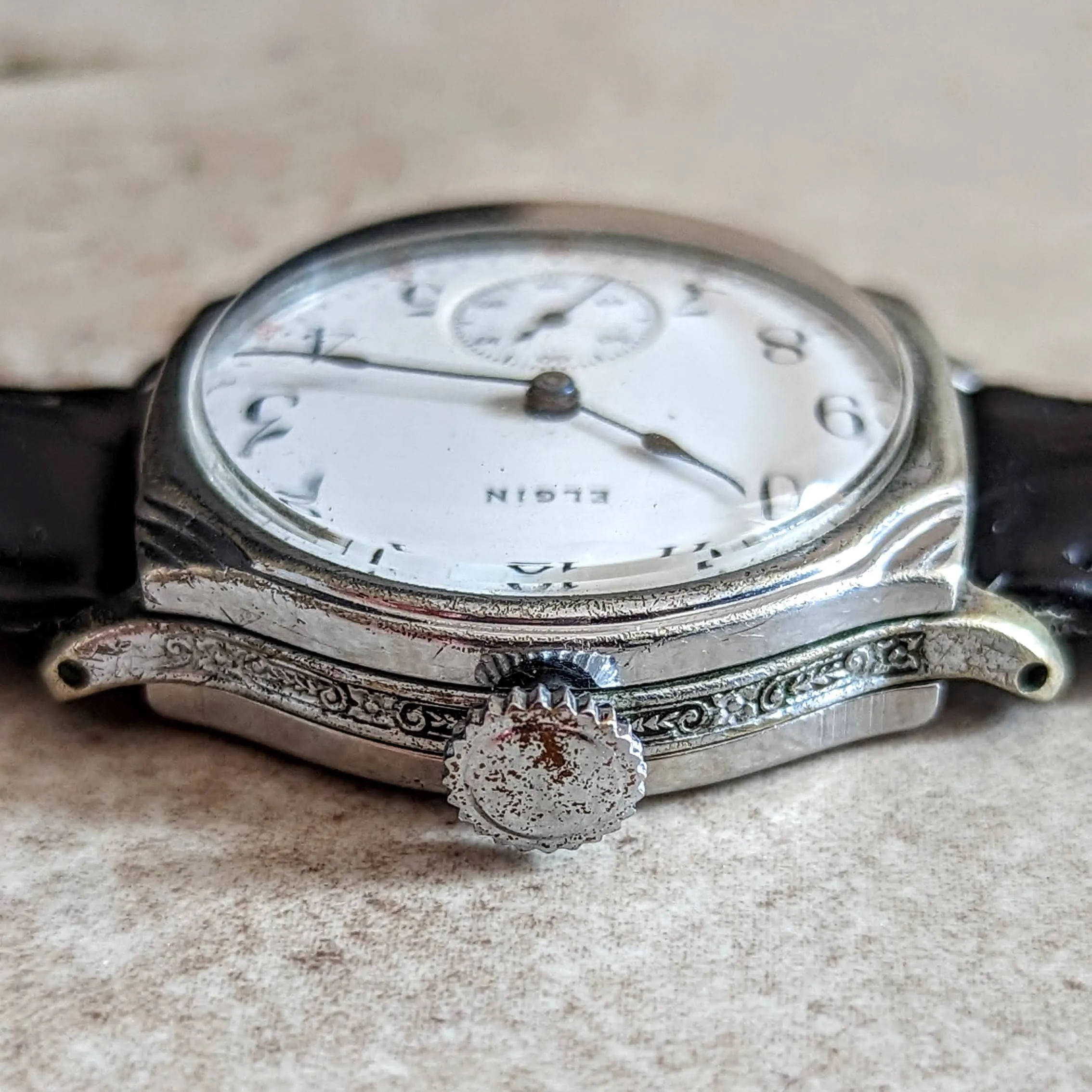 1908 ELGIN Transitional Wristwatch 15J Grade 355 U.S.A. Art Deco Watch