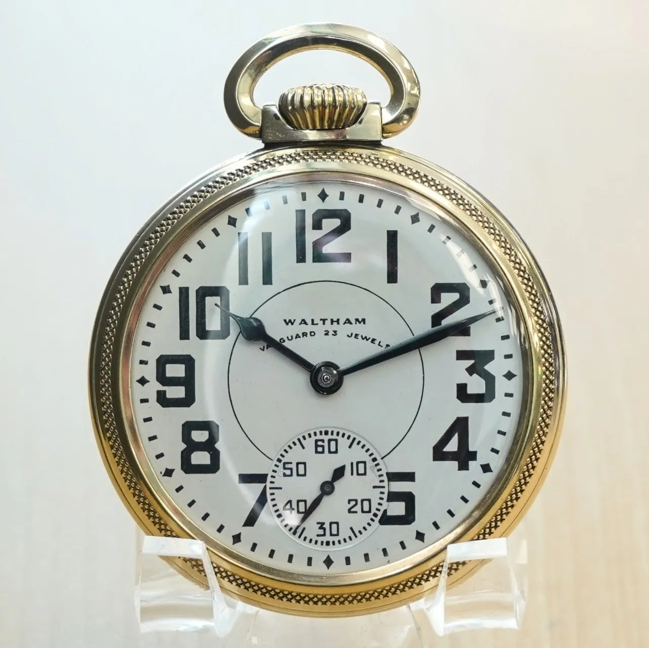 1949 WALTHAM Vanguard Railroad Pocket Watch 23 Jewels Model 1908 Adjusted 16s