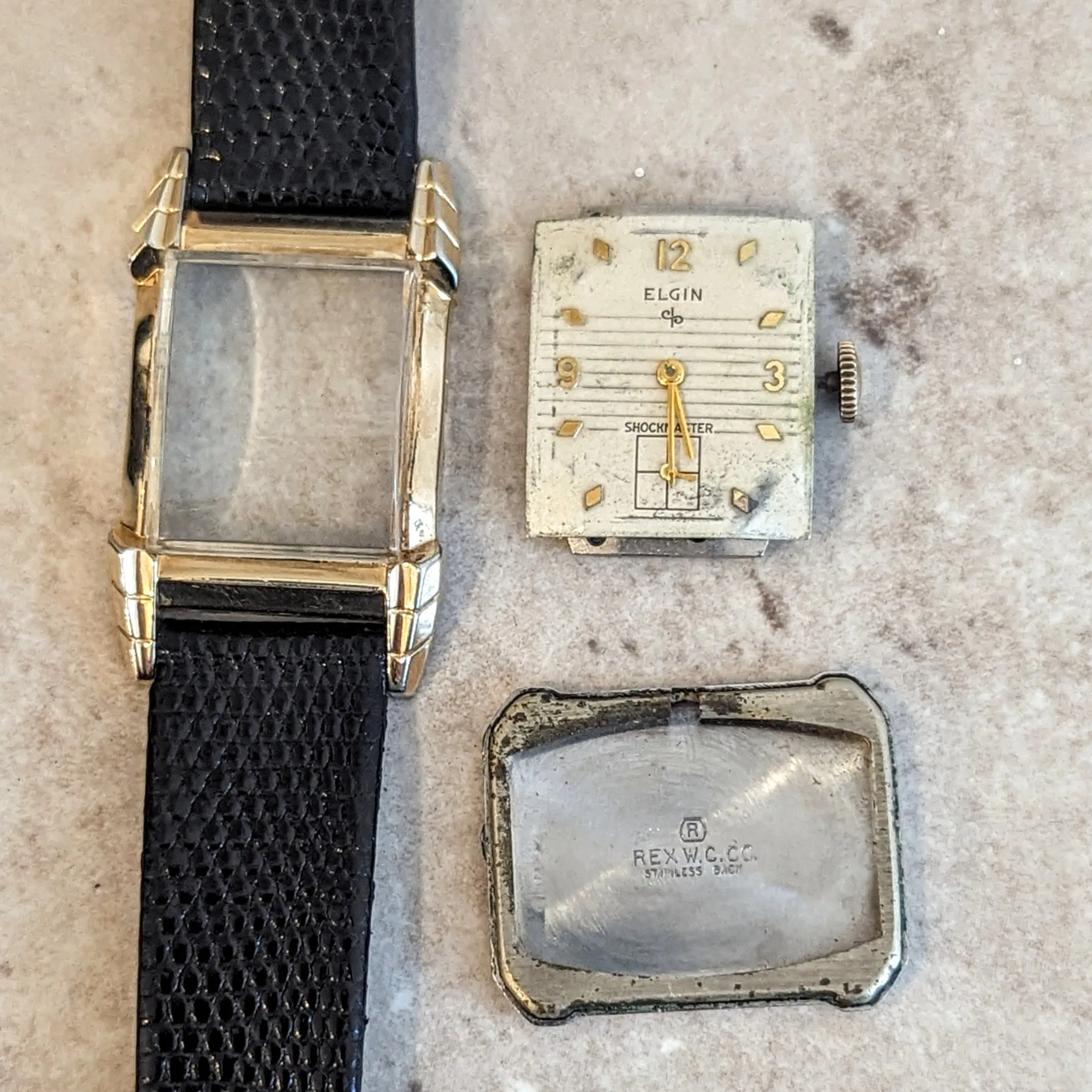 1953 ELGIN Durapower Wristwatch Shockmaster Grade 674 ADJ’D 17 Jewels U.S.A. Watch