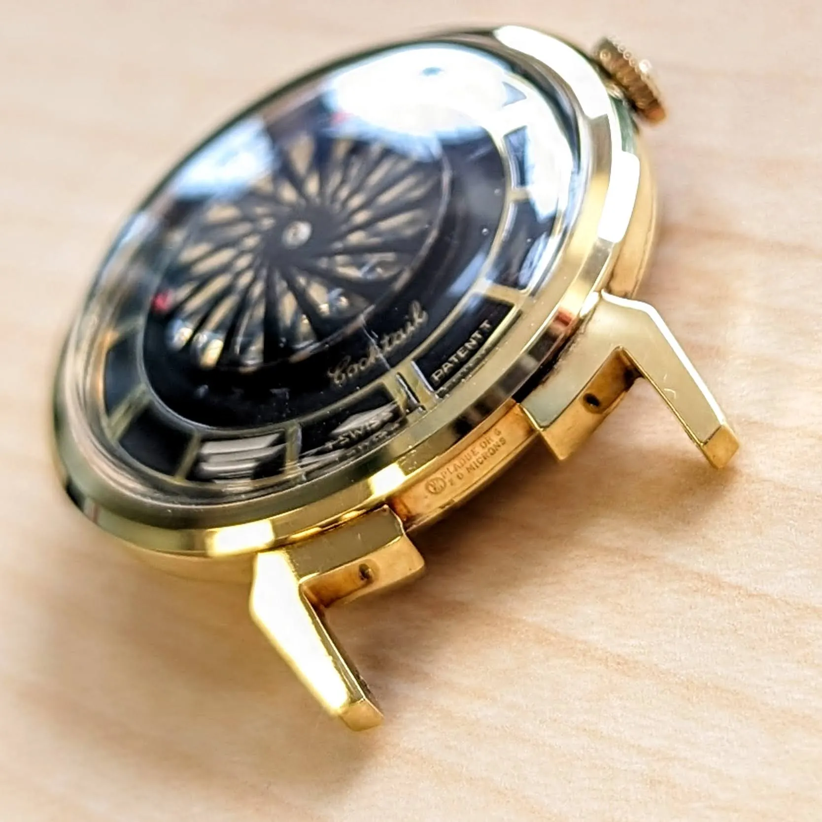 1960s ERNEST BOREL Men's Cocktail Watch Kaleidoscope Dial 32mm Swiss Wristwatch - ALL ORIGINAL!