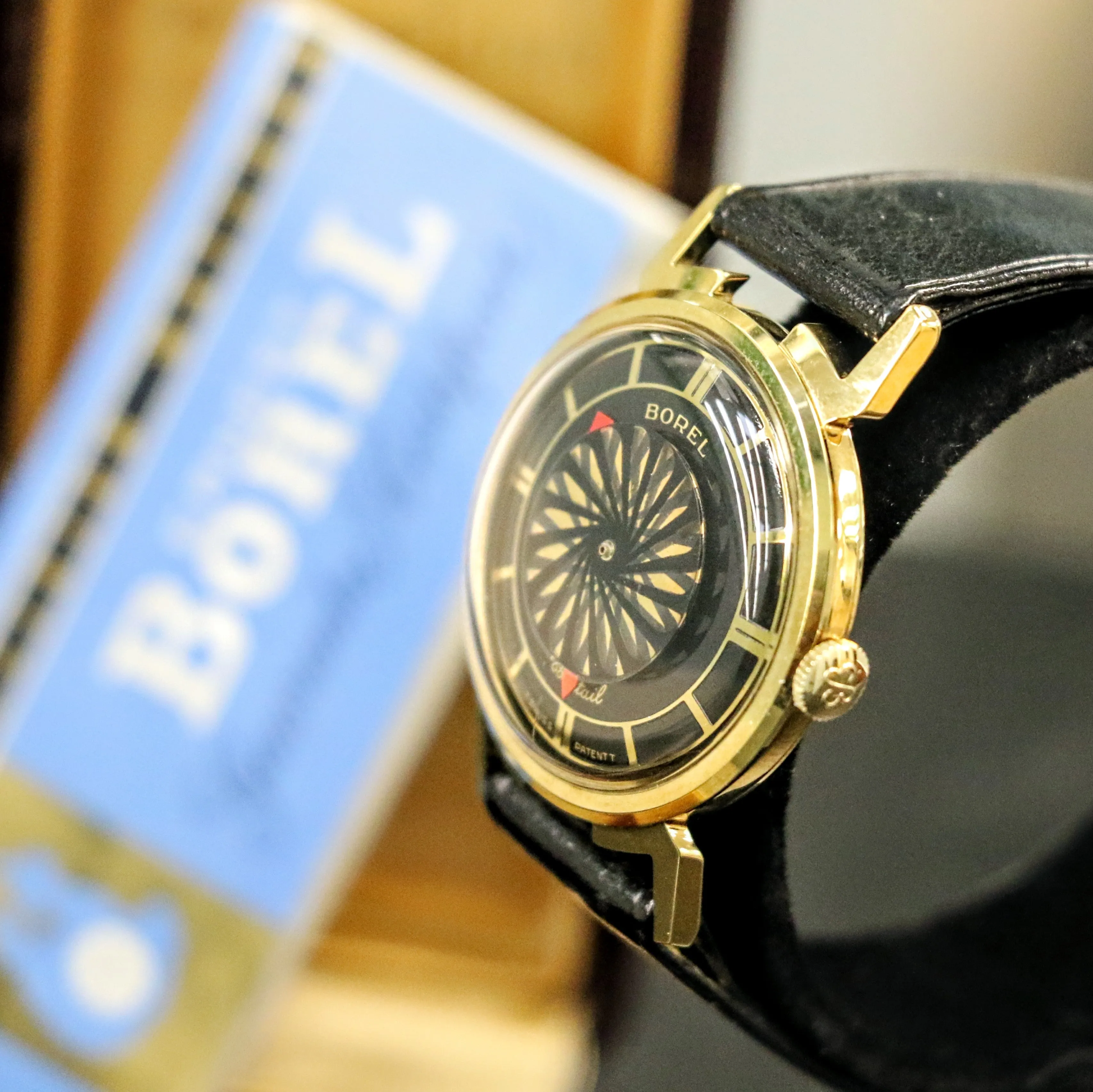 1960s ERNEST BOREL Men's Cocktail Watch Kaleidoscope Dial 32mm Swiss Wristwatch - ALL ORIGINAL!