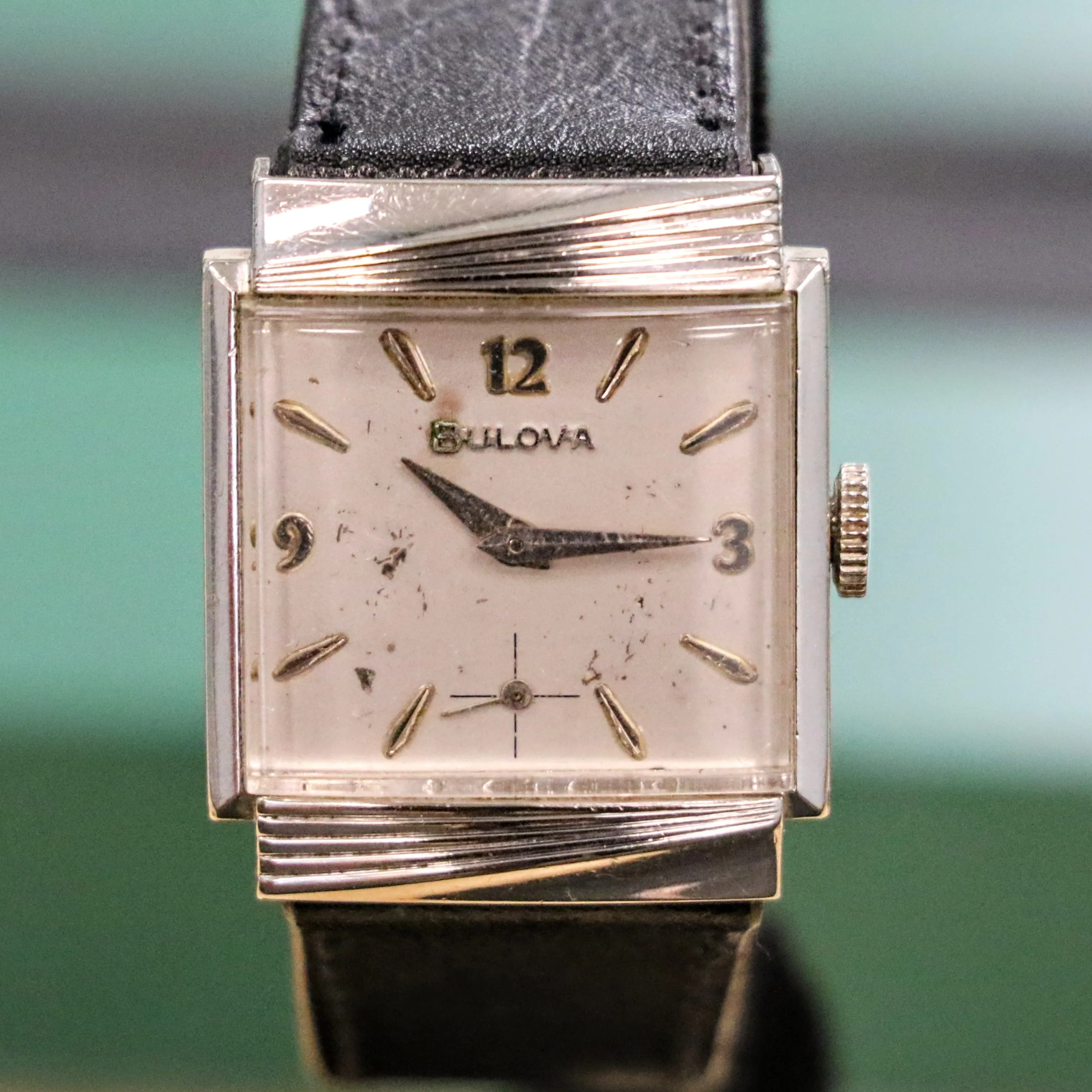 1962 BULOVA Rawlings Watch 10K White GF 24.5mm Vintage Wristwatch