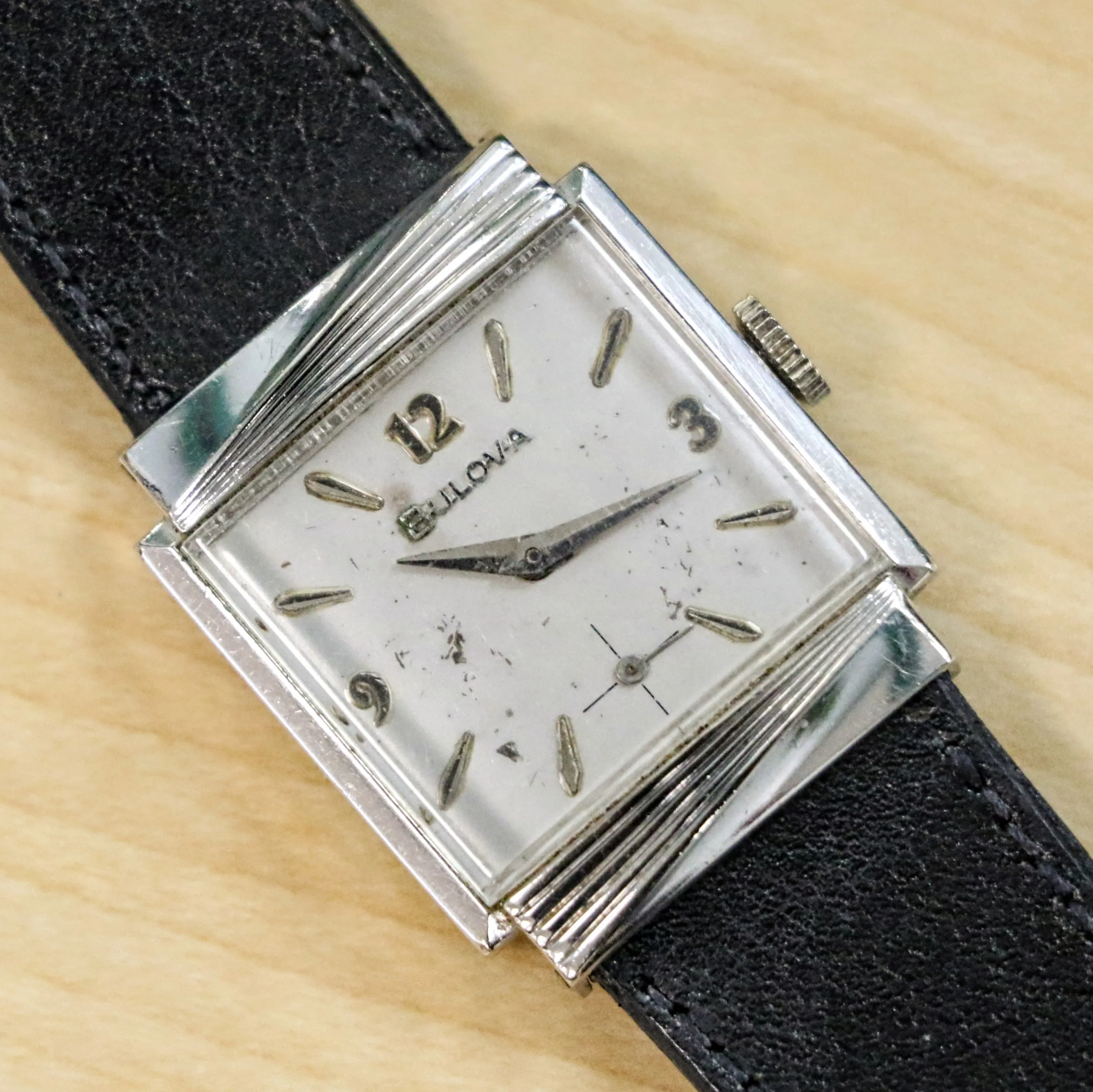 1962 BULOVA Rawlings Watch 10K White GF 24.5mm Vintage Wristwatch