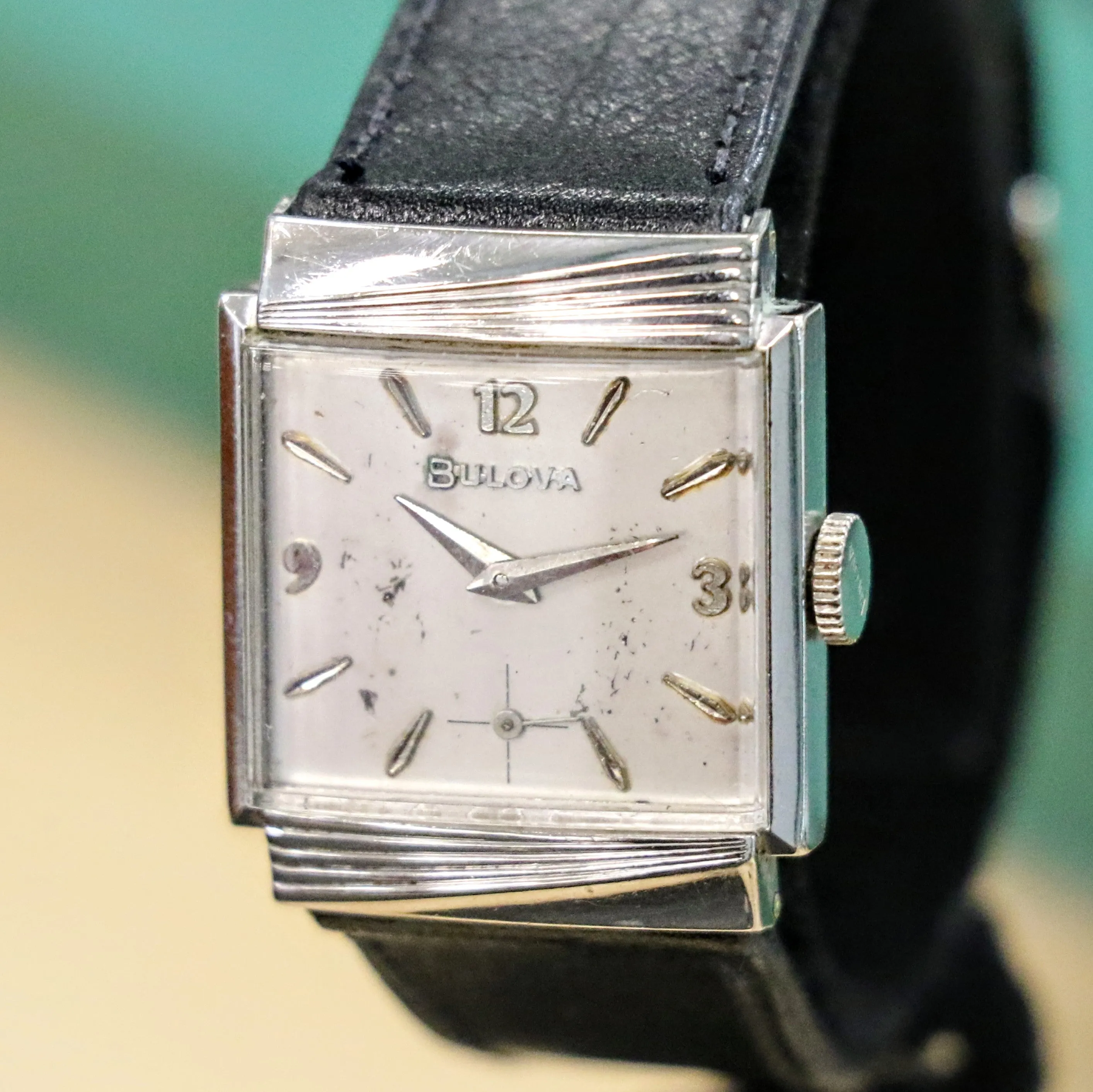 1962 BULOVA Rawlings Watch 10K White GF 24.5mm Vintage Wristwatch