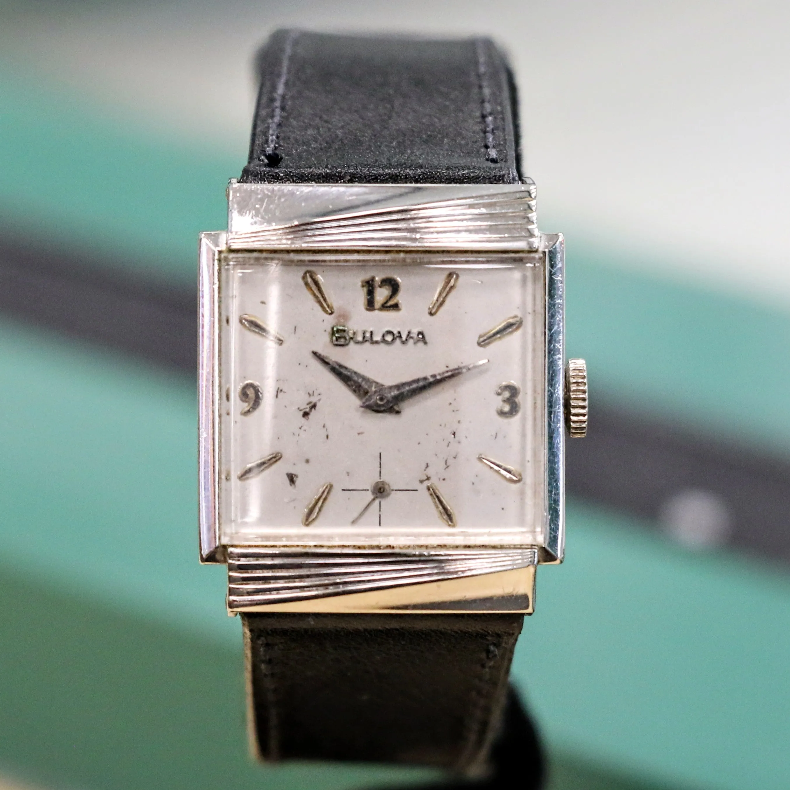 1962 BULOVA Rawlings Watch 10K White GF 24.5mm Vintage Wristwatch