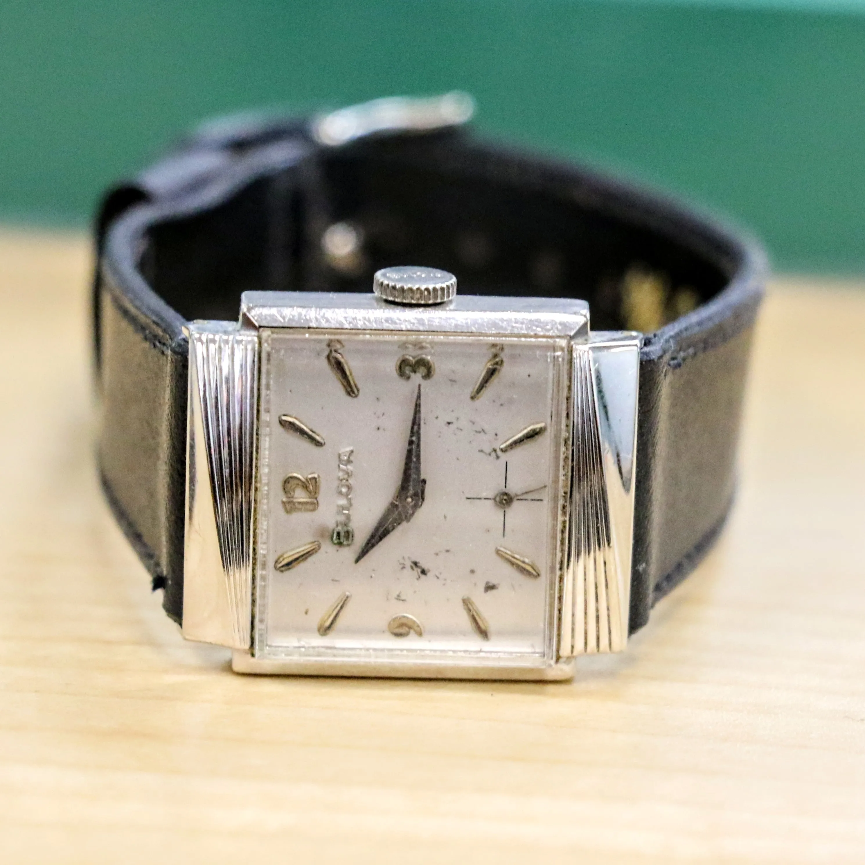 1962 BULOVA Rawlings Watch 10K White GF 24.5mm Vintage Wristwatch