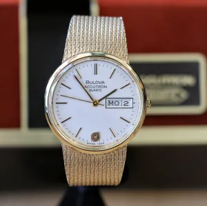 1981 BULOVA Accutron Quartz Day/Date Corporate Gift Mesh Bracelet & Box - All Original