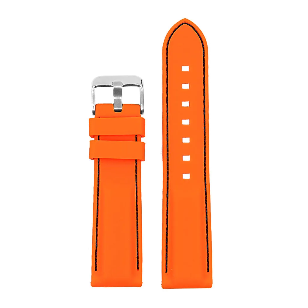 24mm Rubber Smart Watch Strap w/ Stitching