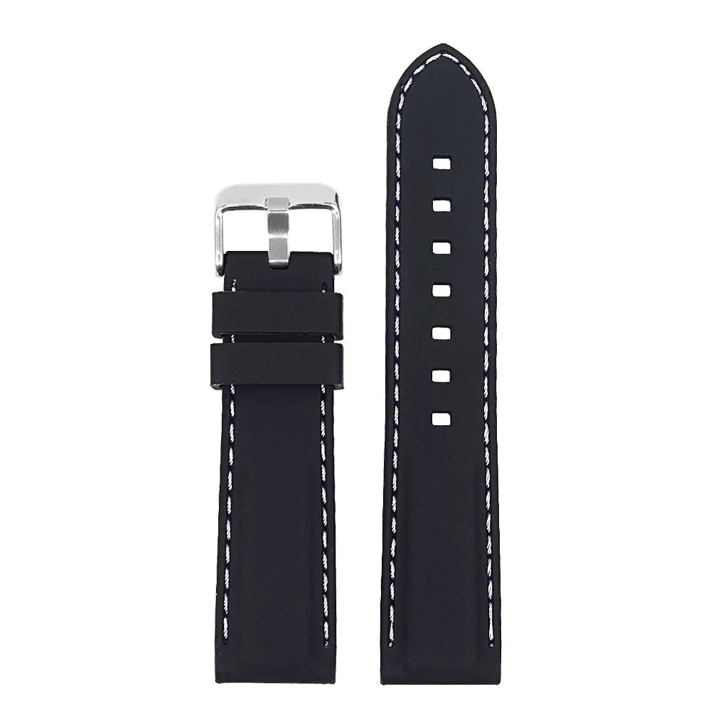 24mm Rubber Smart Watch Strap w/ Stitching