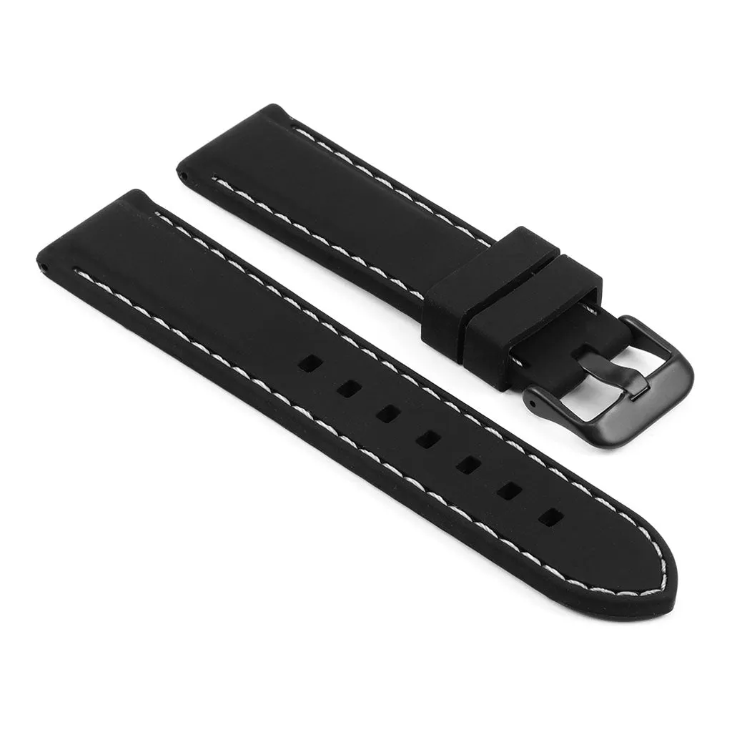 24mm Rubber Smart Watch Strap w/ Stitching