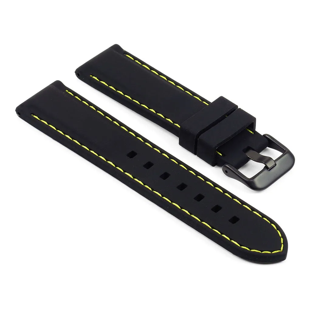 24mm Rubber Smart Watch Strap w/ Stitching