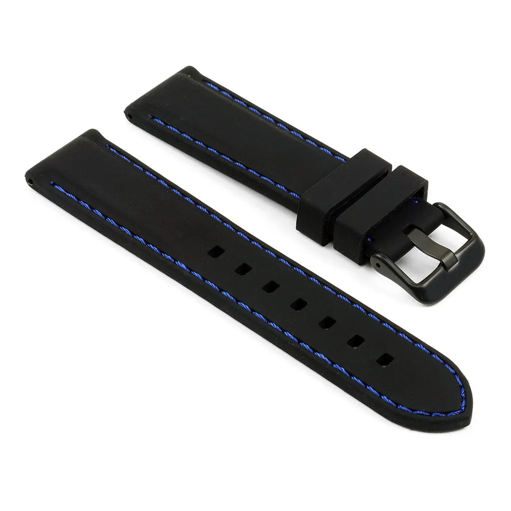 24mm Rubber Smart Watch Strap w/ Stitching