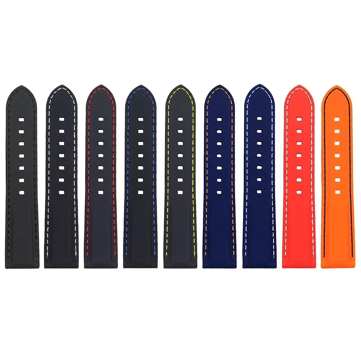 24mm Rubber Smart Watch Strap w/ Stitching
