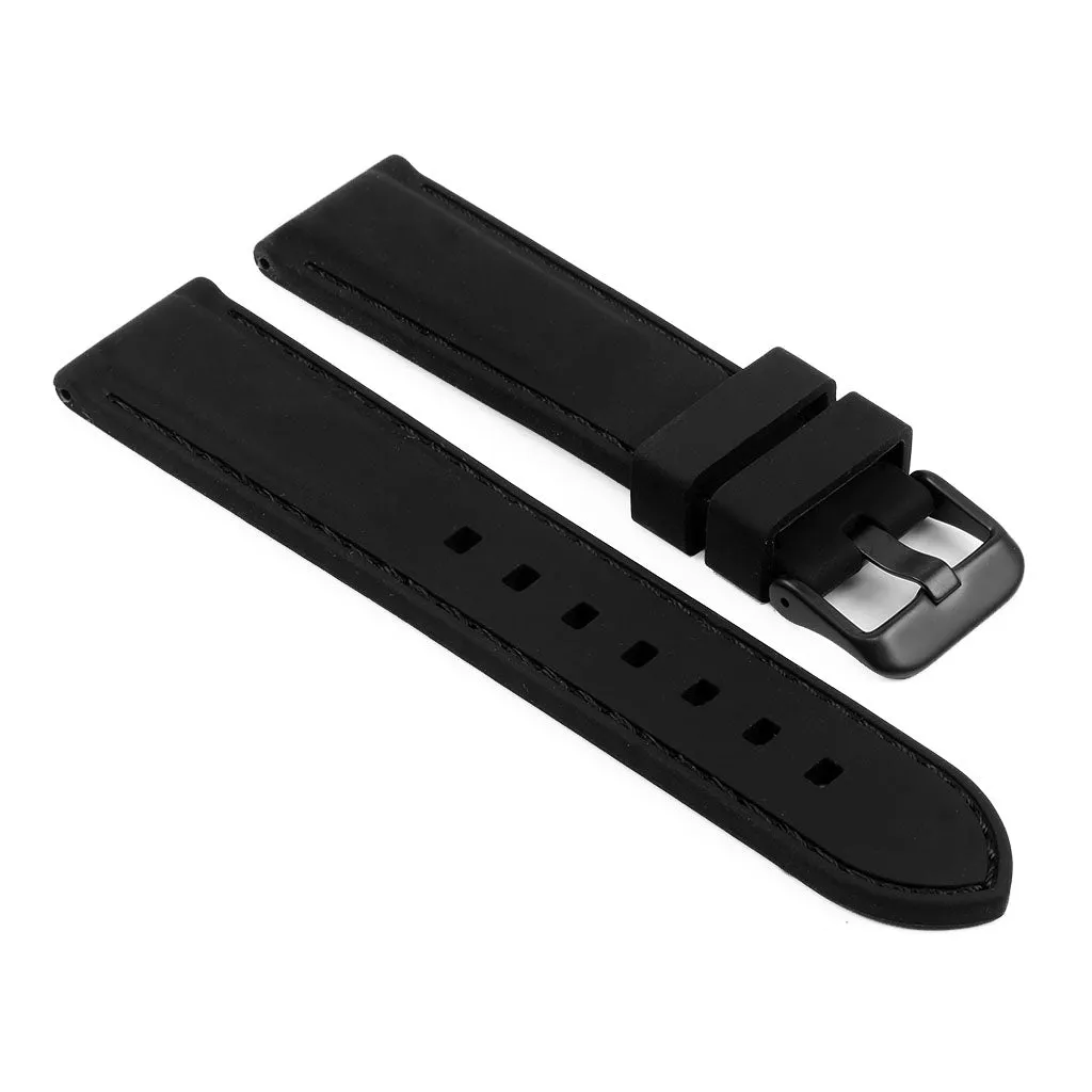 24mm Rubber Smart Watch Strap w/ Stitching