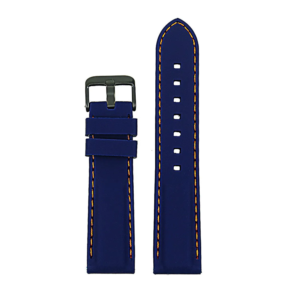 24mm Rubber Smart Watch Strap w/ Stitching