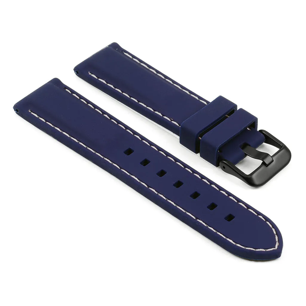 24mm Rubber Smart Watch Strap w/ Stitching
