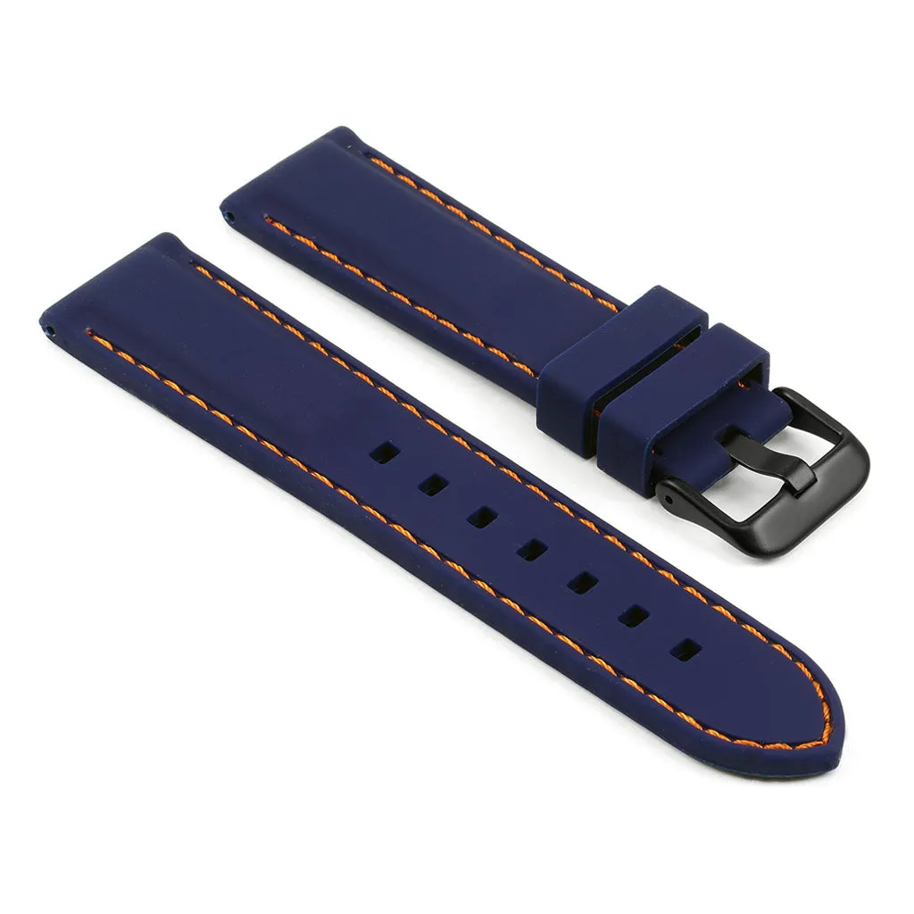 24mm Rubber Smart Watch Strap w/ Stitching