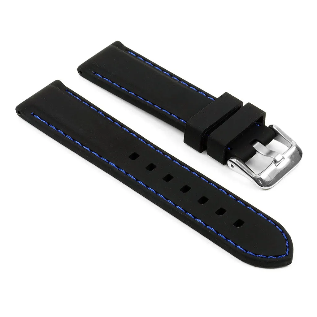 24mm Rubber Smart Watch Strap w/ Stitching