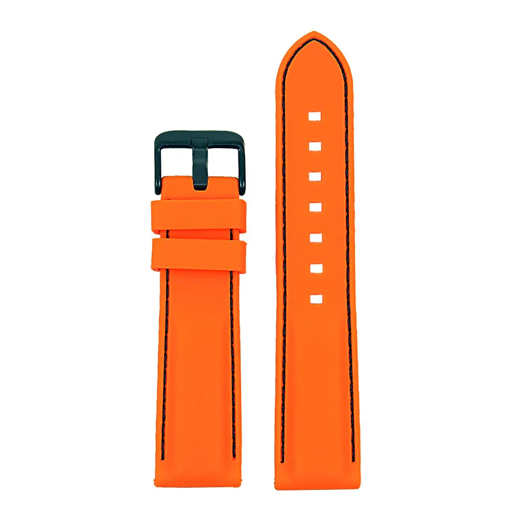24mm Rubber Smart Watch Strap w/ Stitching