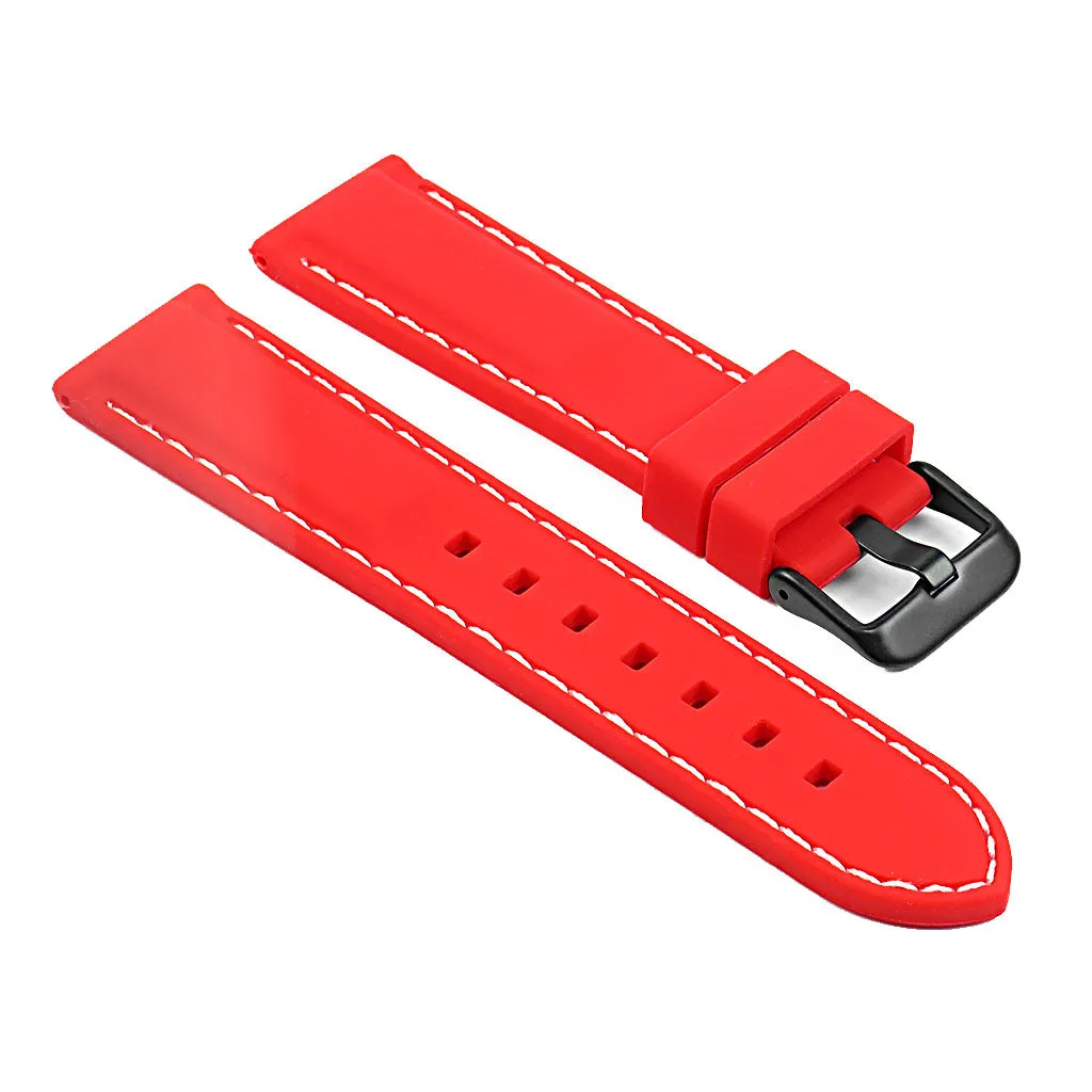 24mm Rubber Smart Watch Strap w/ Stitching