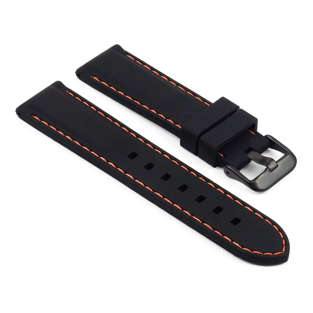 24mm Rubber Smart Watch Strap w/ Stitching