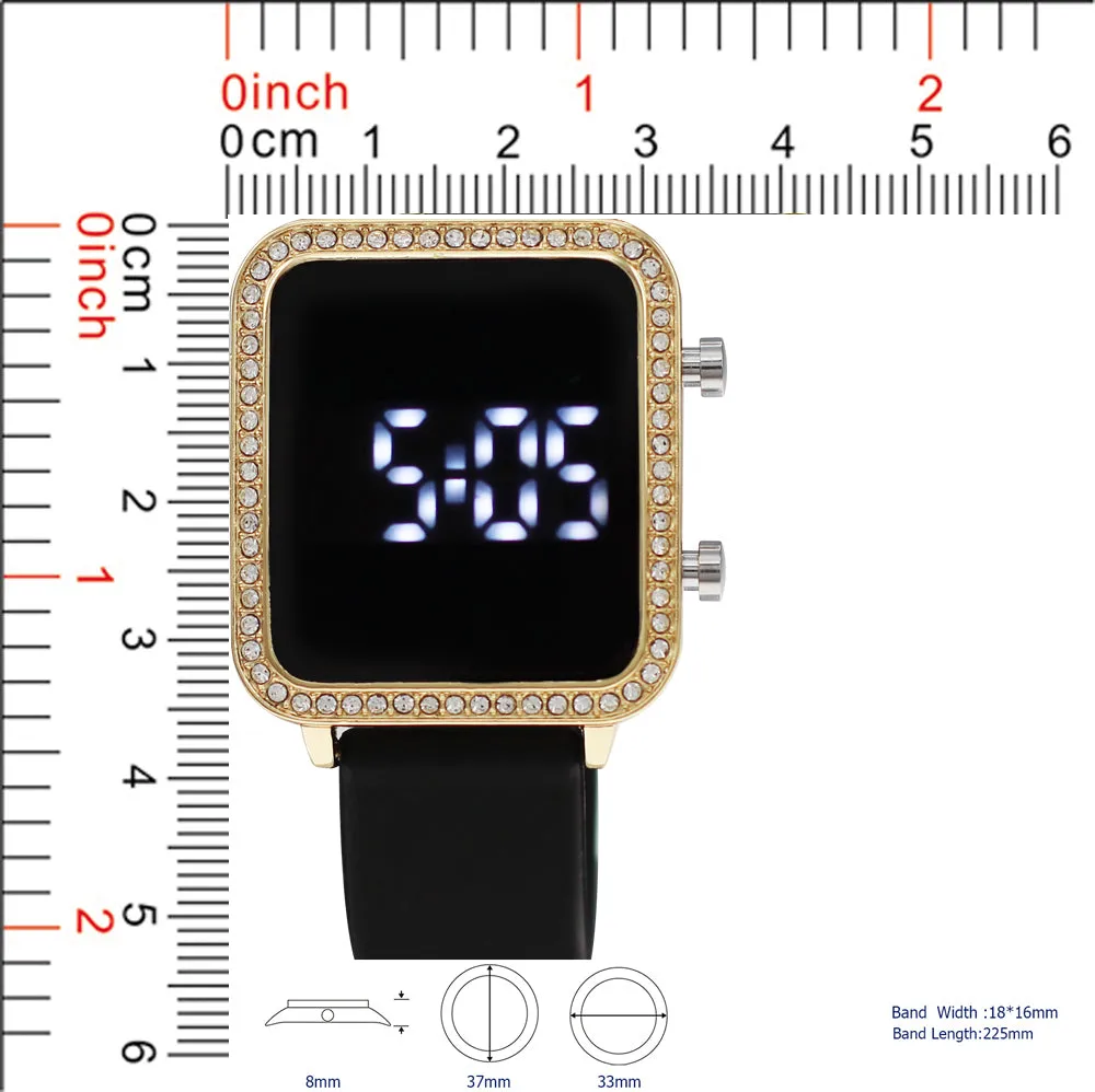 5392 - Montres Carlo LED Silicone Band Watch