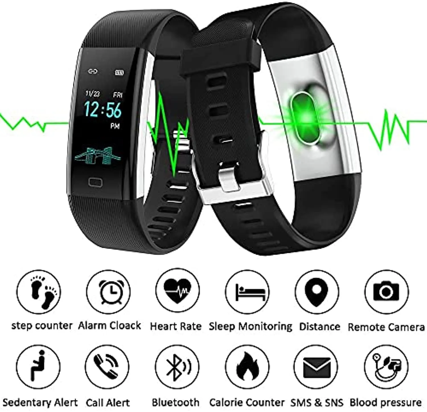 ANCwear Fitness Tracker Watch, F07 Activity Tracker Health Exercise Watch with Heart Rate Monitor Waterproof IP68 Smart Fitness Band with Sleep Monitor, Step Counter Pedometer Watch for Men Women Kids