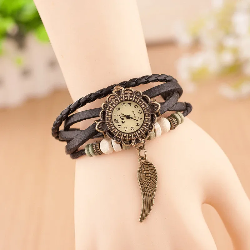 Angel's Wing Woven Bracelet Watch