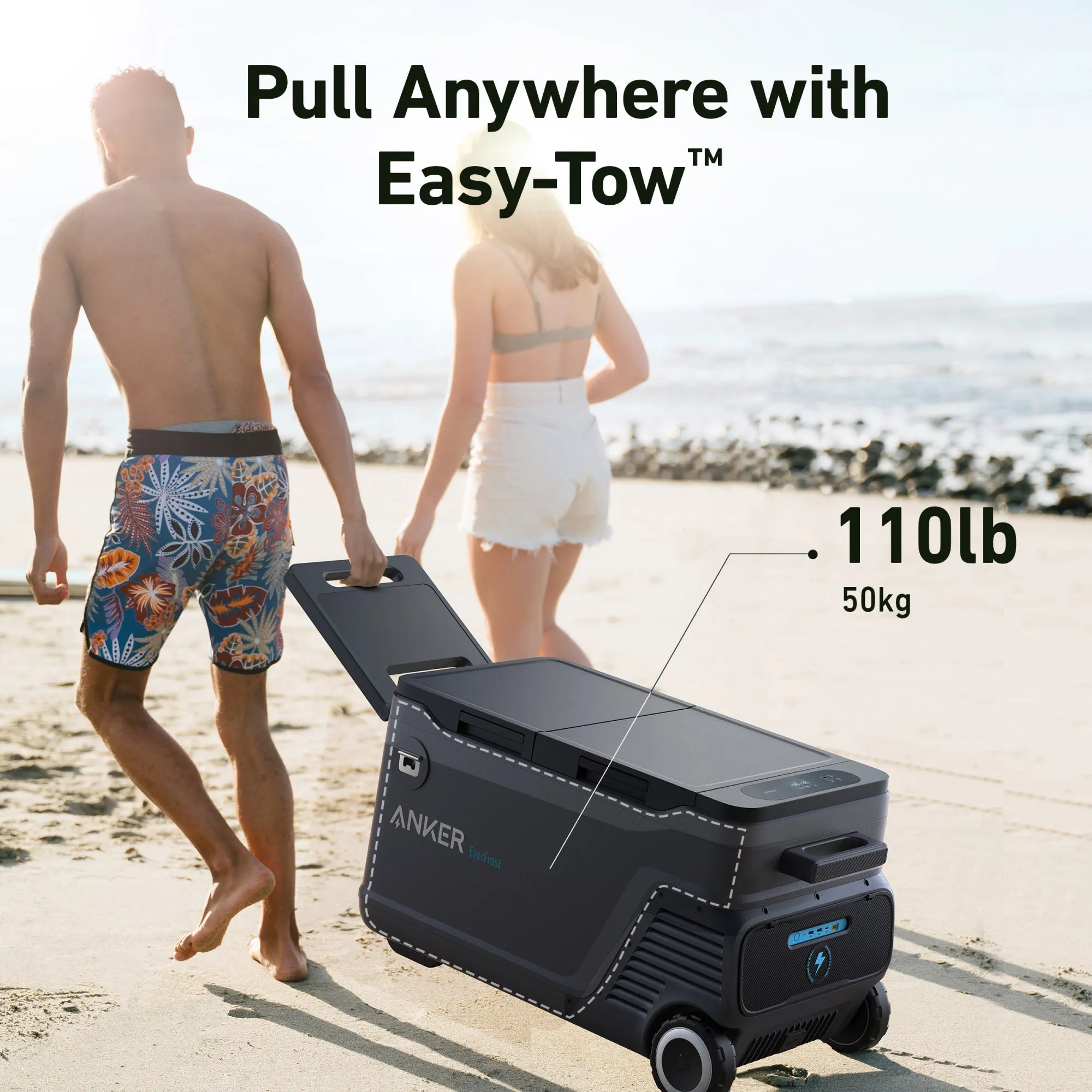 Anker SOLIX EverFrost Powered Cooler 50   F2600   (2) PS100 Solar Panels