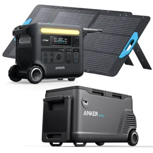 Anker SOLIX EverFrost Powered Cooler 50   F2600   (2) PS100 Solar Panels