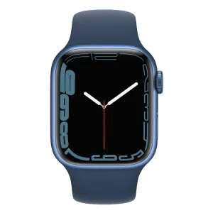 Apple Watch Series 7 45mm Aluminium Case With Sport Band GPS   Cellular - Blue - Pristine Refurbished  - AU Version