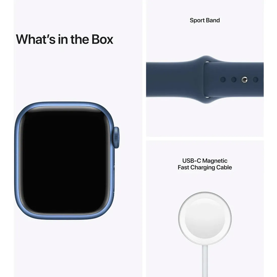 Apple Watch Series 7 45mm Aluminium Case With Sport Band GPS   Cellular - Blue - Pristine Refurbished  - AU Version