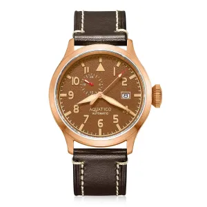 Aquatico Big Pilot 43mm Bronze Brown Dial Watch