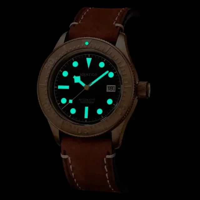 Aquatico Bronze Sea Star Brown Dial Watch (Bronze Bezel)