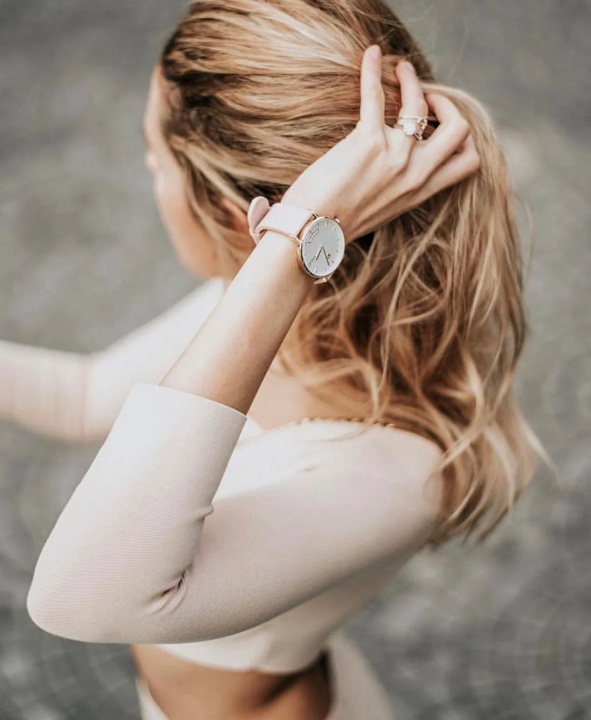 Arvo Awristacrat Watch - Gold - Blush Leather Band