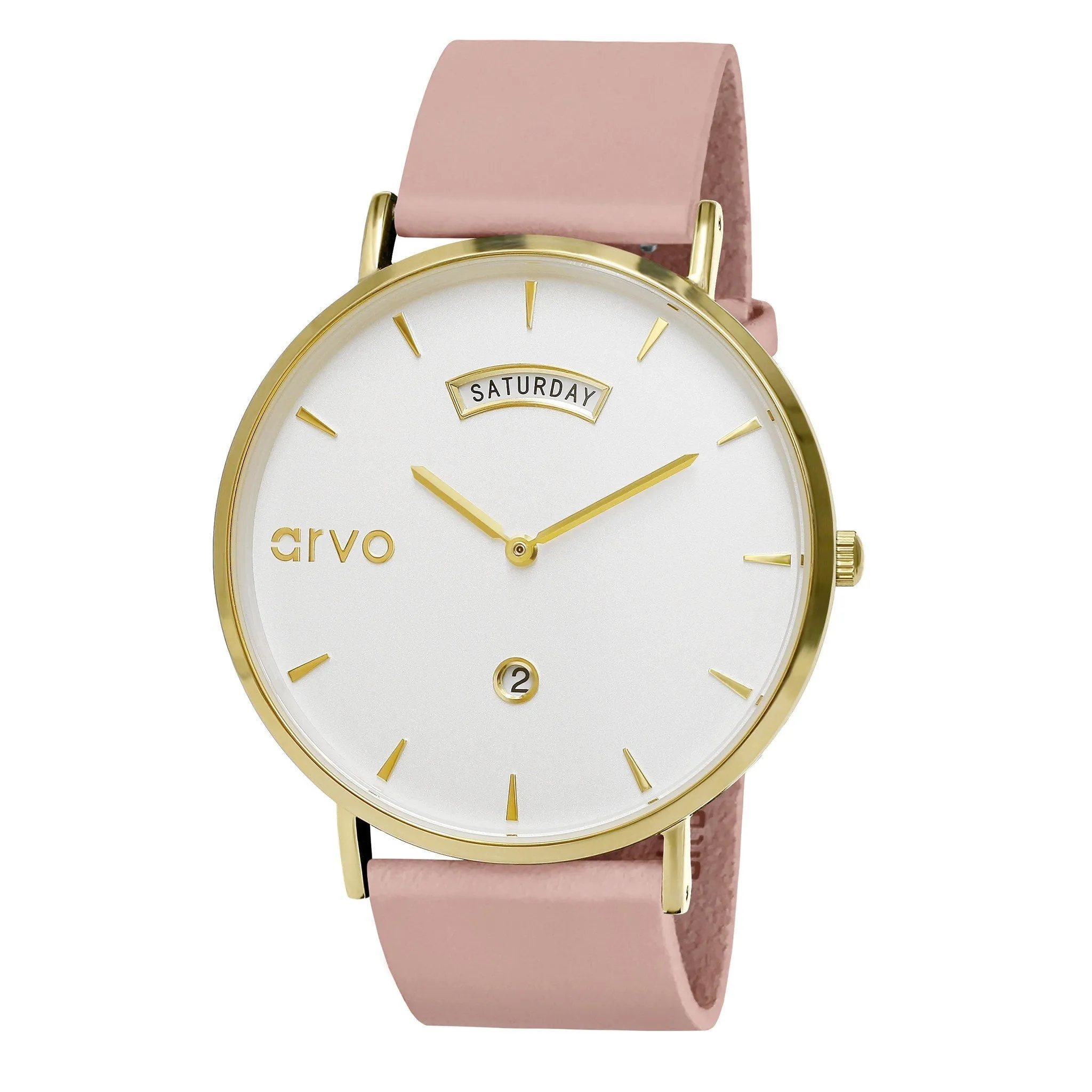 Arvo Awristacrat Watch - Gold - Blush Leather Band