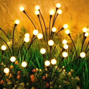 ASMAD Solar Lights Outdoor(4-Pack, 32 LEDs), Solar Garden Lights, Outdoor Decorations, Firefly Light for Patio Decor, Big Bulb, Unique Gifts for Women, Gifts for Grandma