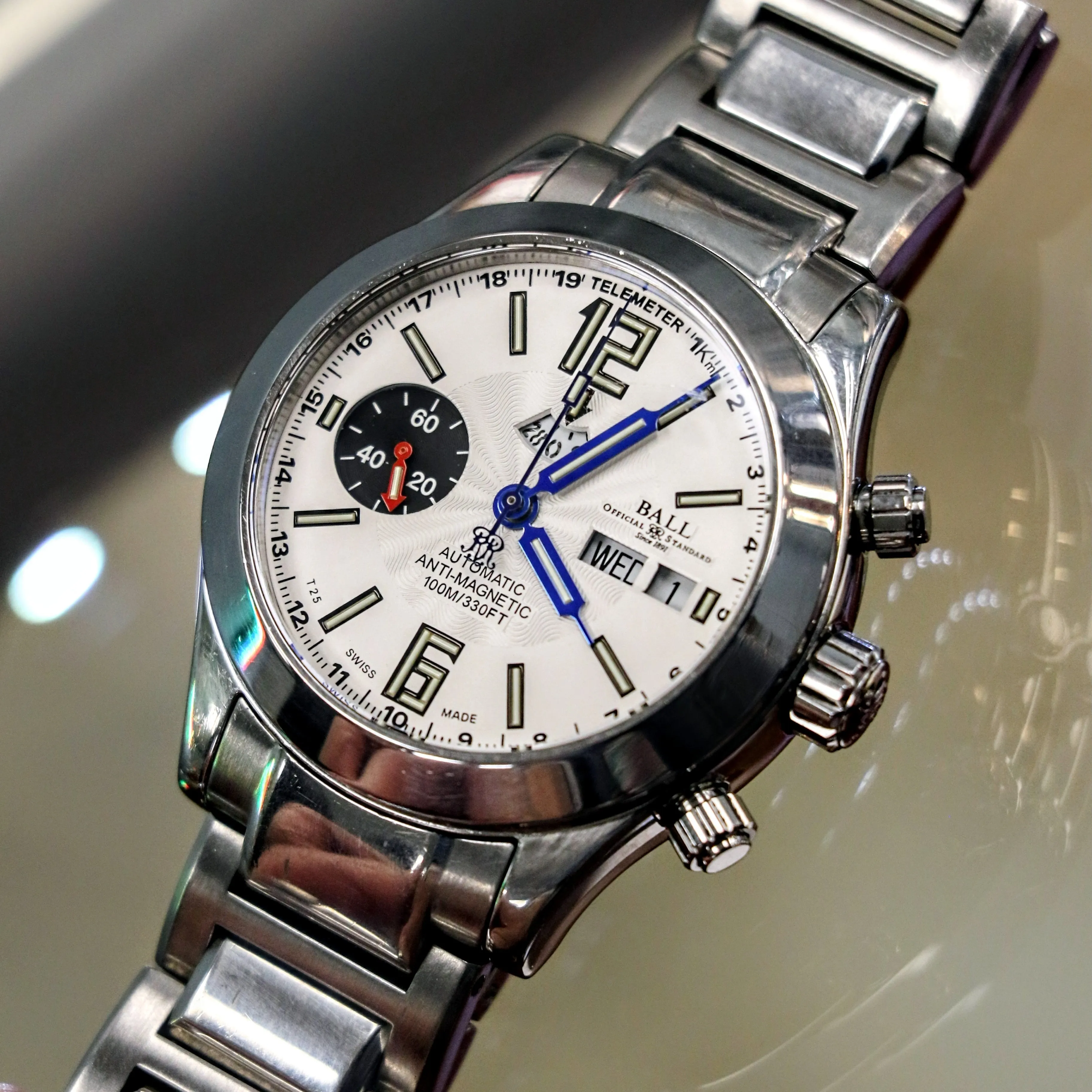 BALL Engineer Master II Telemeter Chronograph Automatic Watch Ref. CM1020C Original Ball S.S. Bracelet