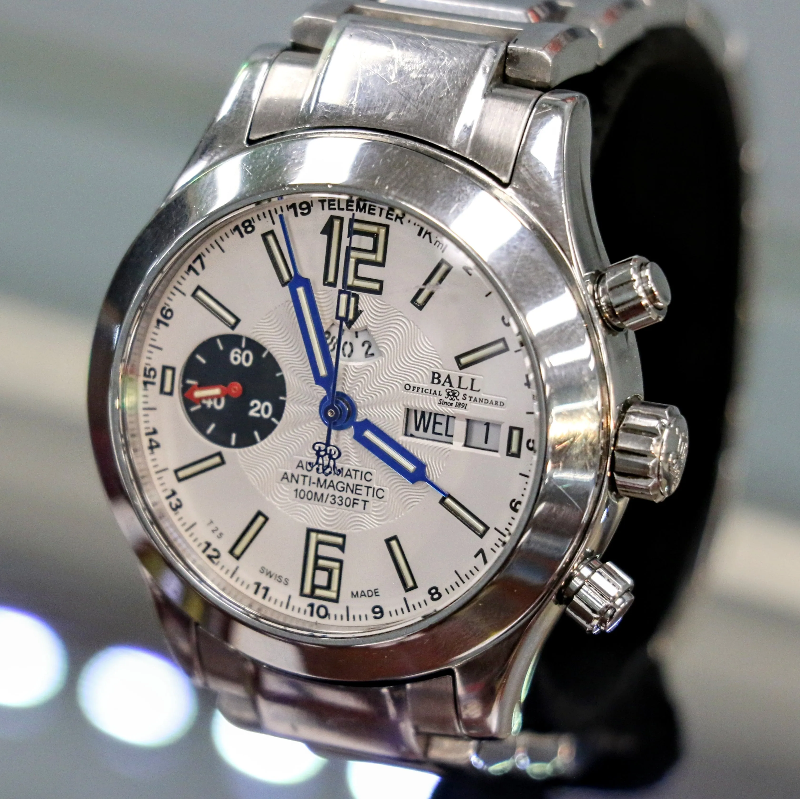 BALL Engineer Master II Telemeter Chronograph Automatic Watch Ref. CM1020C Original Ball S.S. Bracelet